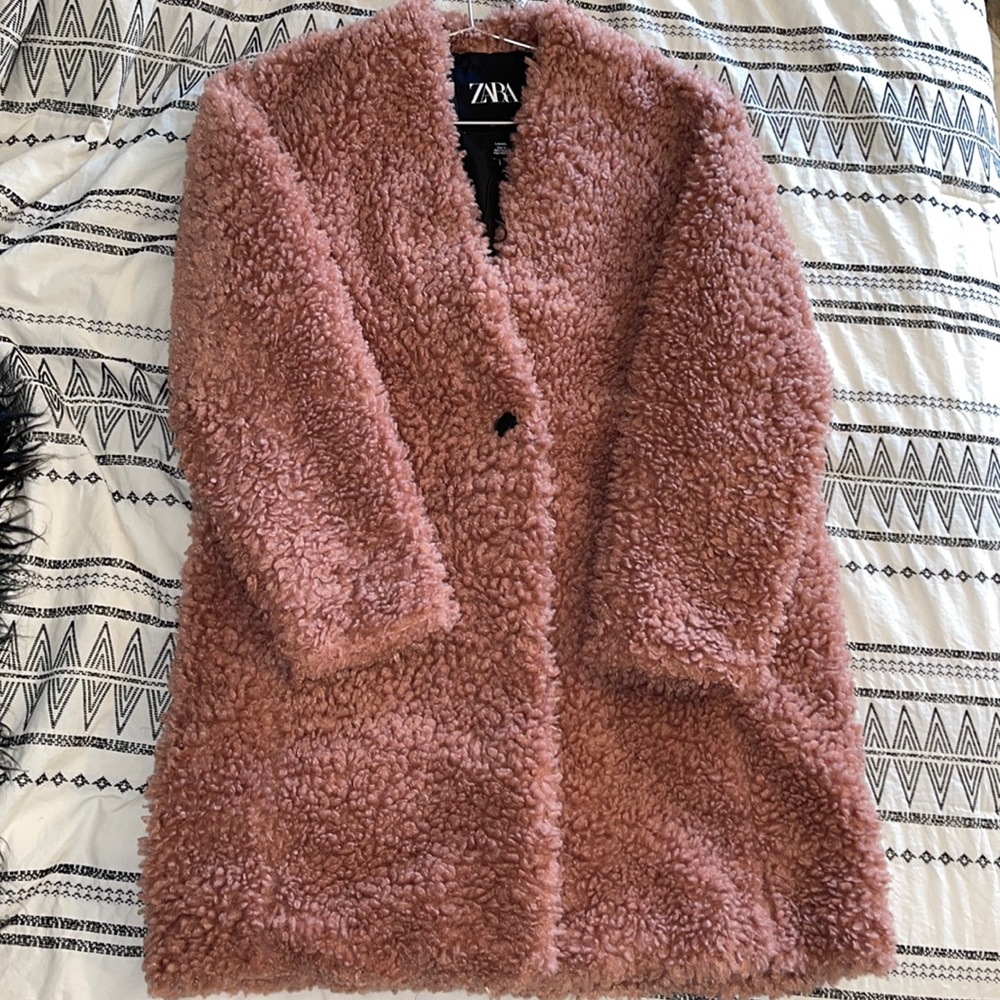 Zara Fuzzy Teddy Coat